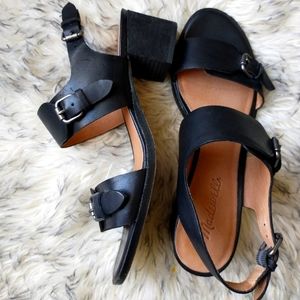 Madewell blocky heel leather sandals size 7,5